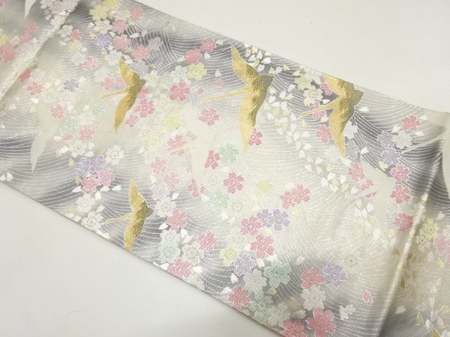JAPANESE FUKURO OBI FOR FURISODE / WOVEN SAKURA
